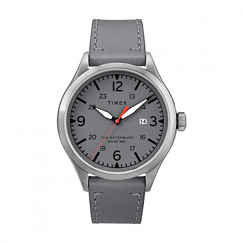 Waterbury Traditional 40mm Leather Strap - Gray